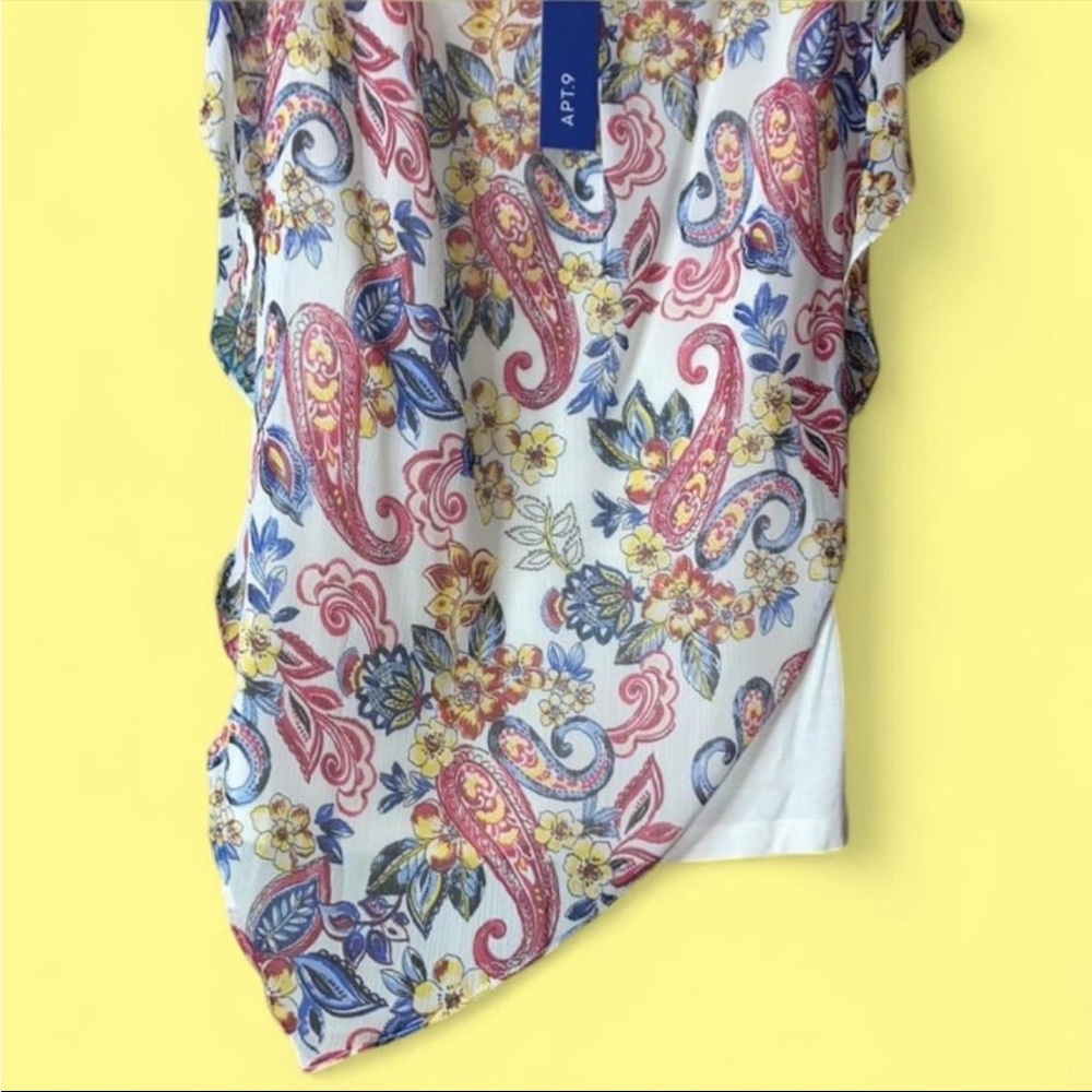 NWT Apt.9 Bandana asymmetrical Top M - Picture 8 of 13